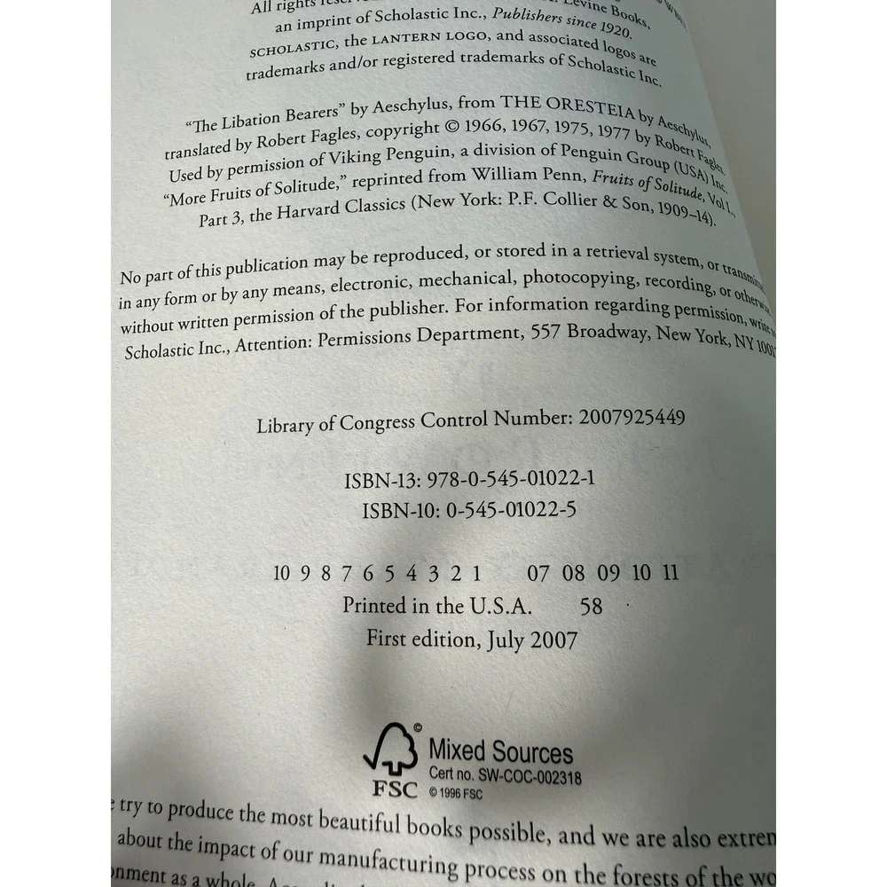 Harry Potter‎ and the Deathly Hallows Book 7 First Edition Jul 07 759 Page Error